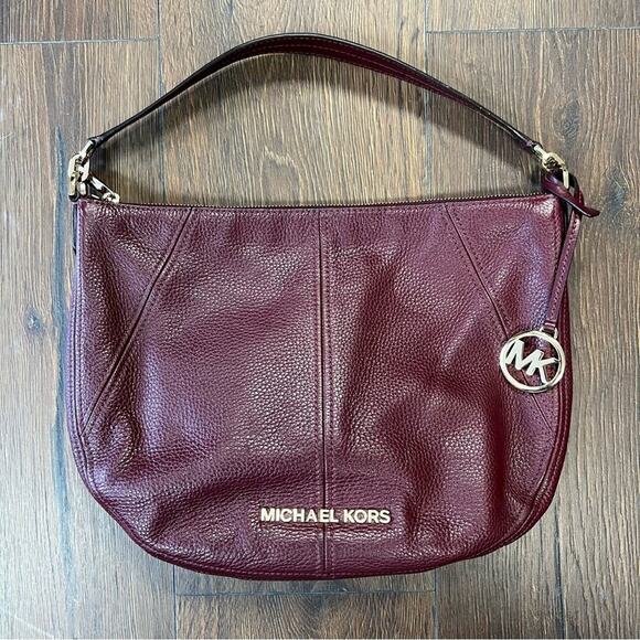 Michael Kors medium Bedford shoulder bag in wine - Picture 1 of 7